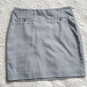 Gray Windowpane Mini Skirt